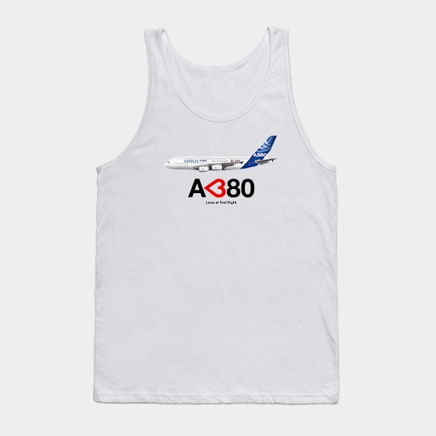 Airbus A380 - Love at First Flight Tank Top by SteveHClark